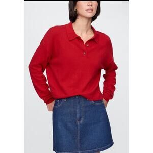 GAP CashSoft Relaxed Polo collar long sleeve Sweater, size XL, MSRP $70